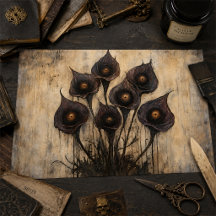 Gothic Calla Lily with Eyes Dark Fantasy Decoupage
