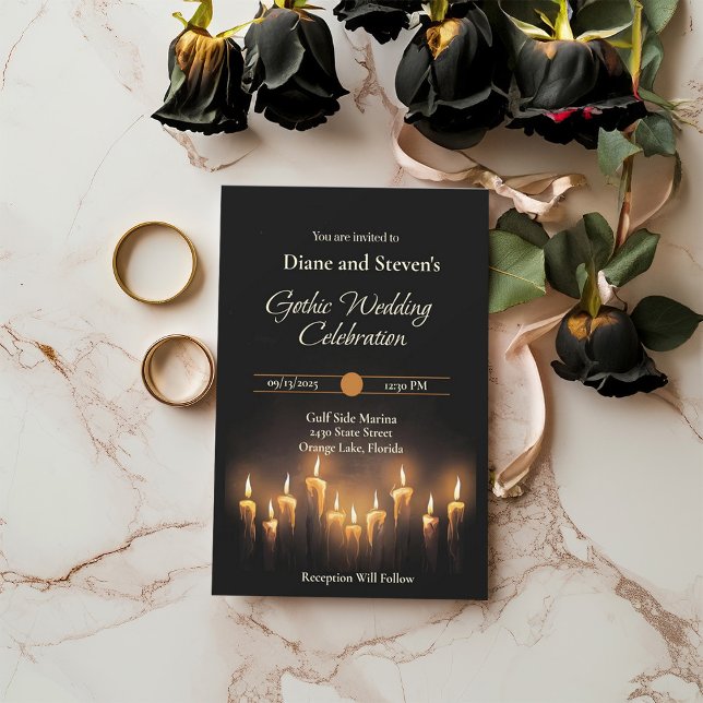 Gothic Candlelit Wedding: Embrace Elegance Invitation (Creator Uploaded)