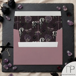 Gothic Carousel Horse Mauve Envelope