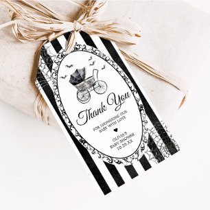 Gothic Carriage Halloween Baby Shower Favor Tags