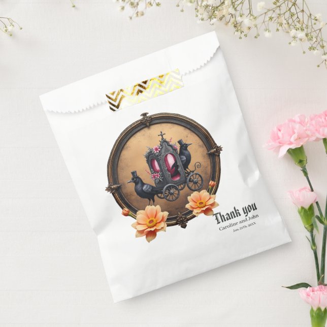 Gothic Carriage with Ravens and Roses Favour Bags (Sealed)