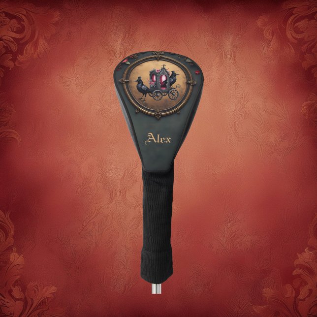 Gothic Carriage with Ravens and Roses.  Golf Head Cover (Creator Uploaded)