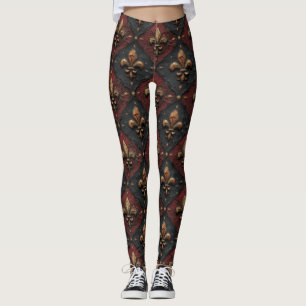 Gothic Carved Woodwork Pattern (2) Leggings