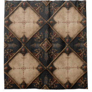 Gothic Carved Woodwork Pattern (4) Shower Curtain