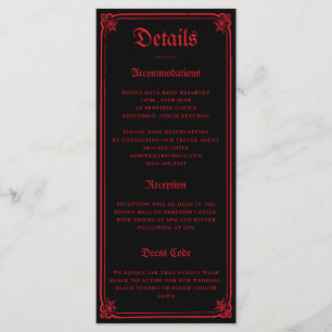 Gothic Castle Black Red Wedding Enclosure Card