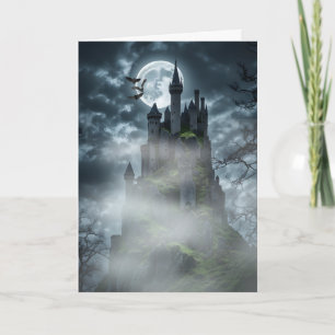 Gothic Castle Haunted Holiday Card