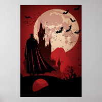 Gothic Castle Under a Full Moon by Bram Stoker Pos