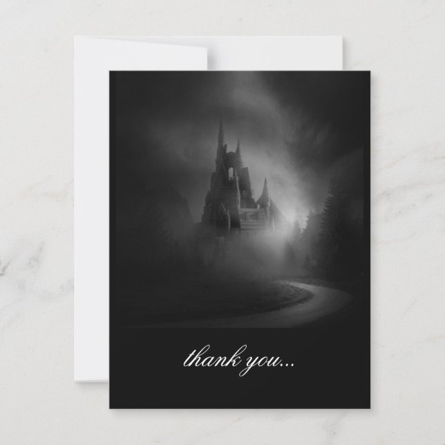 Gothic Castle Wedding Thank You Card (Front)