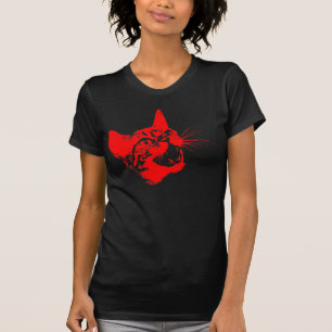Gothic Cat Feral Evil Scary Growl Fangs T-Shirt