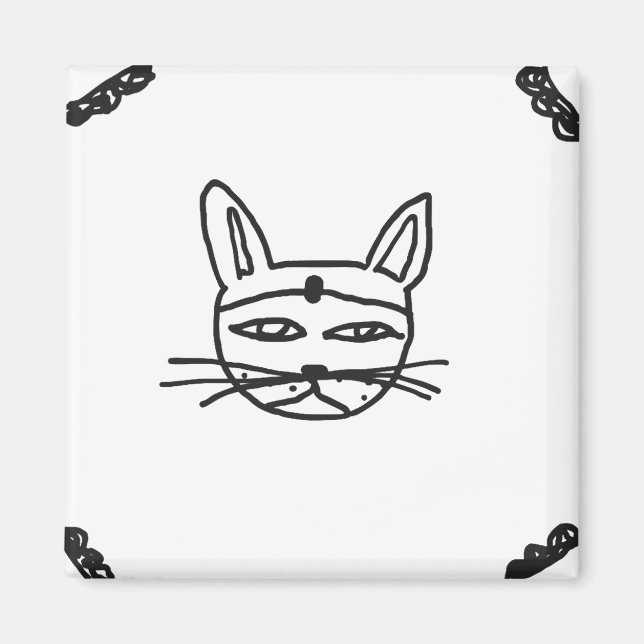 Gothic cat magnet (Front)