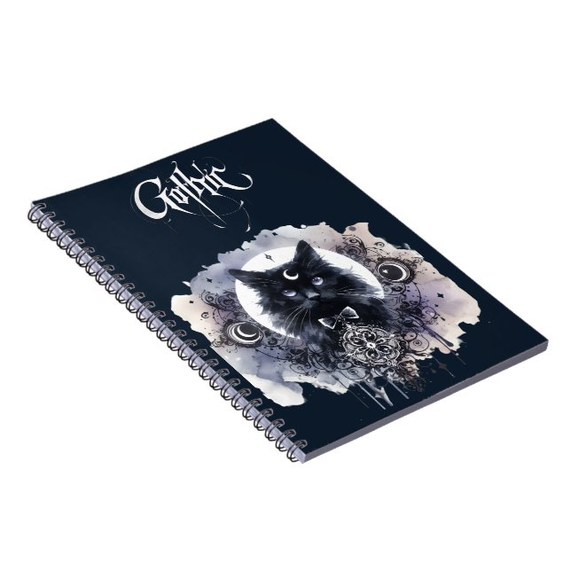 Gothic Cat Notebook (Right Side)