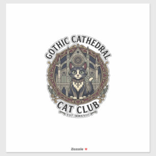 Gothic Cathedral Cat Cat Graphic Tee Art - Gothic