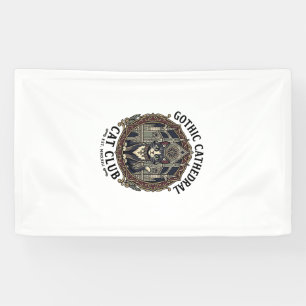 Gothic Cathedral Cat Cat Graphic Tee Art - Gothic  Banner