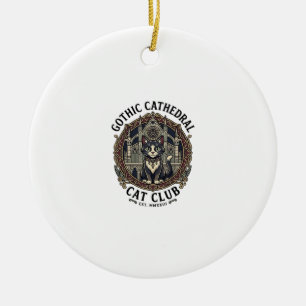 Gothic Cathedral Cat Cat Graphic Tee Art - Gothic Ceramic Tree Decoration