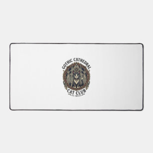Gothic Cathedral Cat Cat Graphic Tee Art - Gothic  Desk Mat