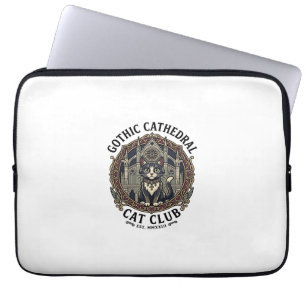 Gothic Cathedral Cat Cat Graphic Tee Art - Gothic  Laptop Sleeve