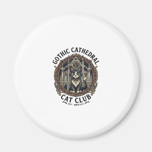 Gothic Cathedral Cat Cat Graphic Tee Art - Gothic Magnet