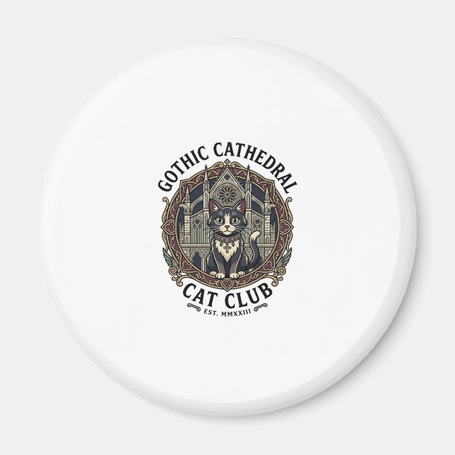 Gothic Cathedral Cat Cat Graphic Tee Art - Gothic  Magnet (Front)
