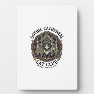 Gothic Cathedral Cat Cat Graphic Tee Art - Gothic  Plaque