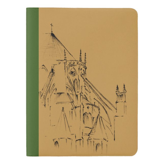Gothic Cathedral Sepia and Green Extra Large Moleskine Notebook (Front)