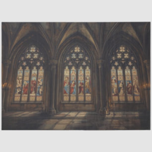 Gothic Cathedral Window Decoupage Paper – Dark Med