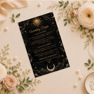 Gothic Celestial Sun Moon Wedding Enclosure Card