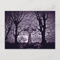 Gothic celtic cross tombstone purple version