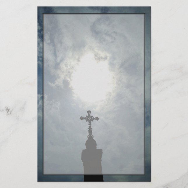 Gothic cemetery open heavens stationery (Front)