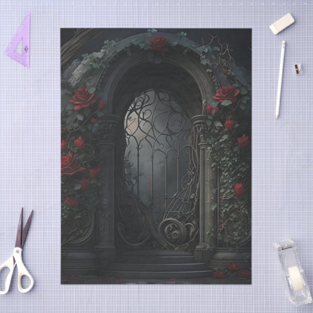 Gothic Cemetery Rose Garden Tissue Paper (Craft)