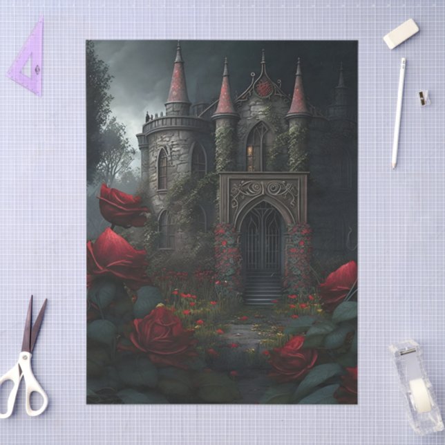 Gothic Cemetery Rose Garden Tissue Paper (Craft)