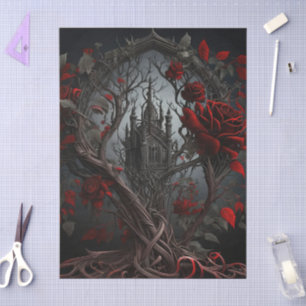 Gothic Cemetery Rose Garden Tissue Paper