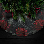 Gothic Cemetery Rose Garden with Red and Black Brushed Polyester Tree Skirt<br><div class="desc">90s Grunge, All Grown Up! Rich and sophisticated vampire-chic update to the dark, gothic feel of the early 1990s. With intense deep moody dusky hued colours for a luxurious, dramatic, or edgy palette. This 90s inspired vintage grunge texture features a gorgeous unisex (yet feminine) abstract design that adds perfect pop...</div>