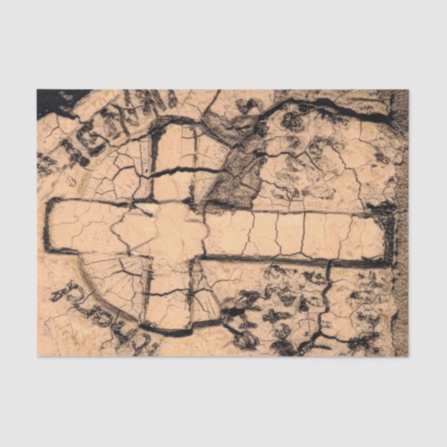 Gothic Cemetery Vintage Sepia Tombstone Grunge Tissue Paper (Front)