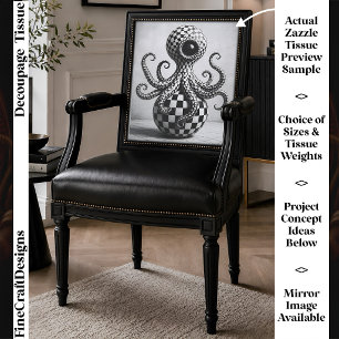 Gothic Chequerboard Octopus Oddity FX3R Tissue Paper