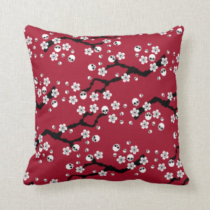 Gothic Cherry Blossoms Cushion