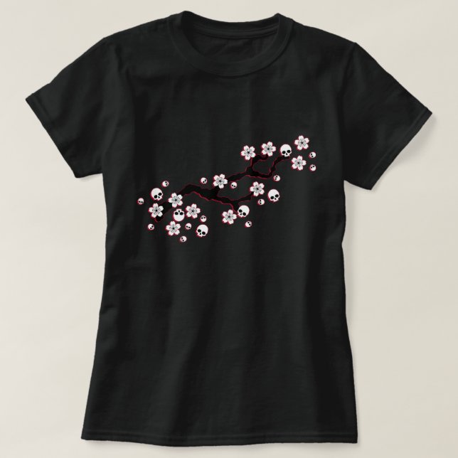 Gothic Cherry Blossoms T-Shirt (Design Front)