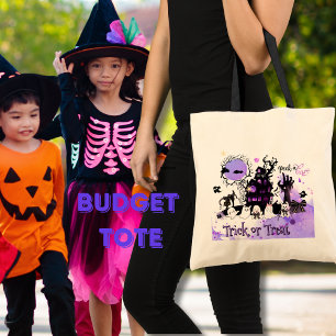 Gothic Chic Boo-tiful Purple Halloween Budget Tote Bag