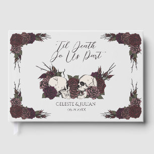Gothic Chic Til Death Skulls & Roses Guest Book