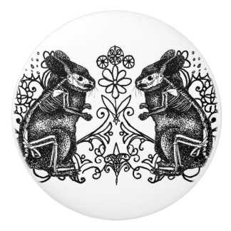 Gothic Chinchilla Anatomy Ceramic Knob