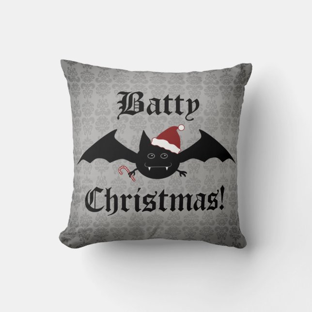 Gothic Christmas bat decorative Cushion (Front)