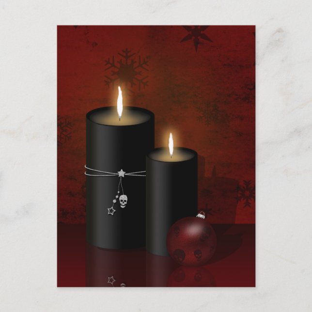 Gothic Christmas Candles Ornament Holiday Postcard (Front)