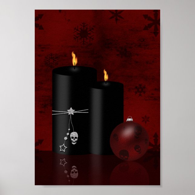 Gothic Christmas Candles Ornament Poster (Front)