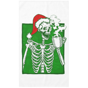 gothic christmas coffee skeleton horror  tablecloth