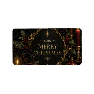Gothic Christmas, Dark Romantic Victorian design Label