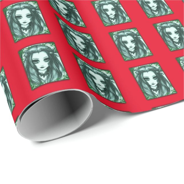 Gothic Christmas Fairy Image Wrapping Paper (Roll Corner)