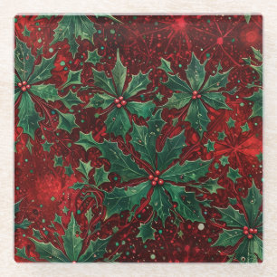 Gothic Christmas Glass Coaster