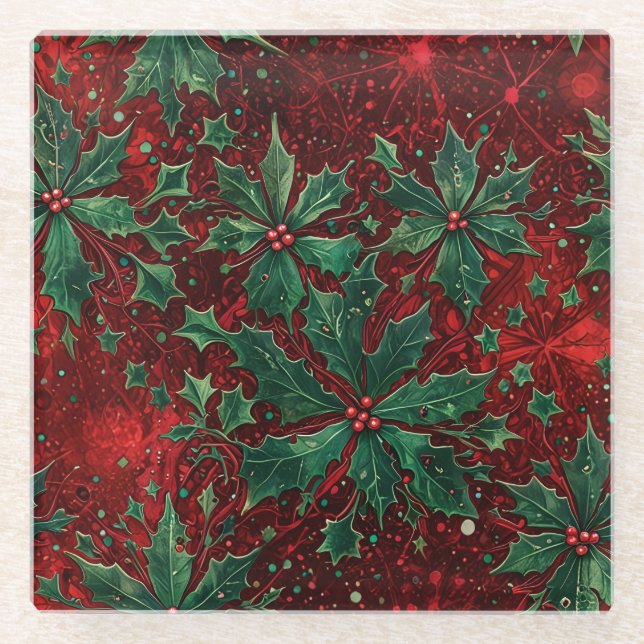 Gothic Christmas Glass Coaster (Front)