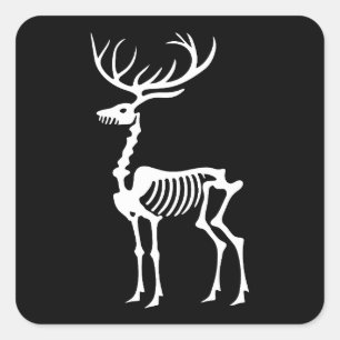 Gothic Christmas reindeer skeleton Square Sticker