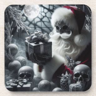 Gothic Christmas Santa   Dark Holiday Santa Coaster