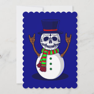 gothic christmas skeleton snowman gothmas spookmas invitation